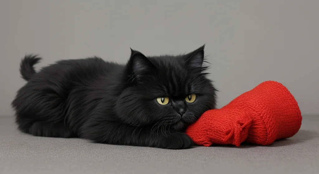 Healthy cute Black Persian Cat